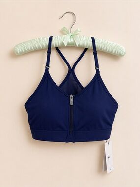 Nike Indy Zip Front Sports Bra Navy NWT Size Small